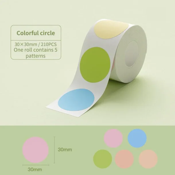 5-FARVET RUND (30 X 30 MM) - 210 STK.