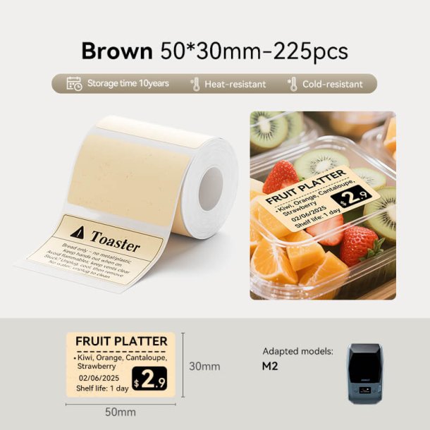 BRUN - 50 X 30 MM - 225 STK.