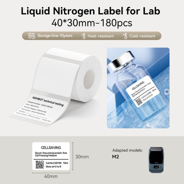 LABORATORIE LABEL HVID - 40 X 30 MM - 180 STK.