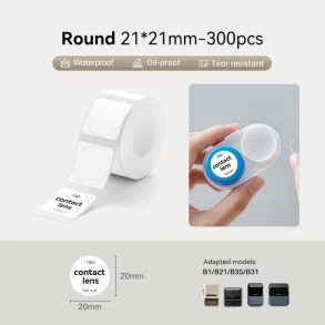 HVID RUND (21 X 21 MM) - 300 STK.