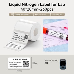 LABORATORIE LABEL HVID - 40 X 20 MM - 260 STK.