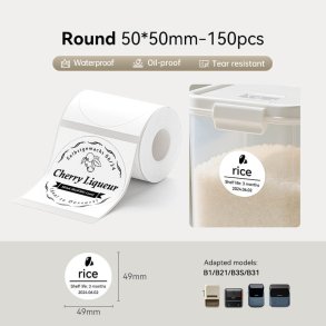 HVID RUND (50 X 50 MM) - 150 STK.