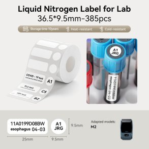 LABORATORIE LABEL HVID  - 36,5 X 9,5 MM - 385 STK.
