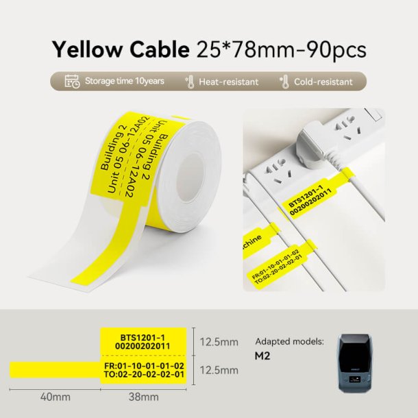 KABEL GUL - 25 X 78 MM - 80 STK.