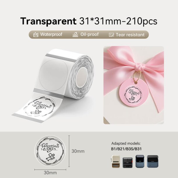 KLAR RUND (31 X 31 MM) - 210 STK.