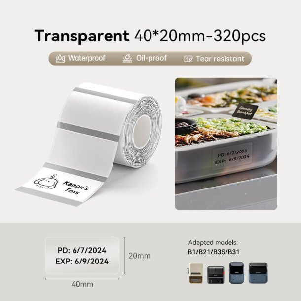 KLAR 40 X 20 MM - 320 STK.