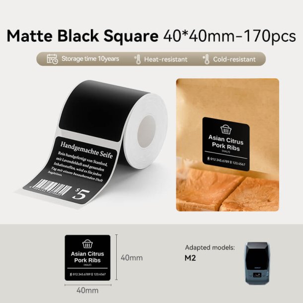 MAT SORT - 40 X 40 MM - 170 STK.