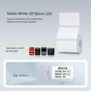 HVID (MATTE) 50 X 30 MM - 230 STK.