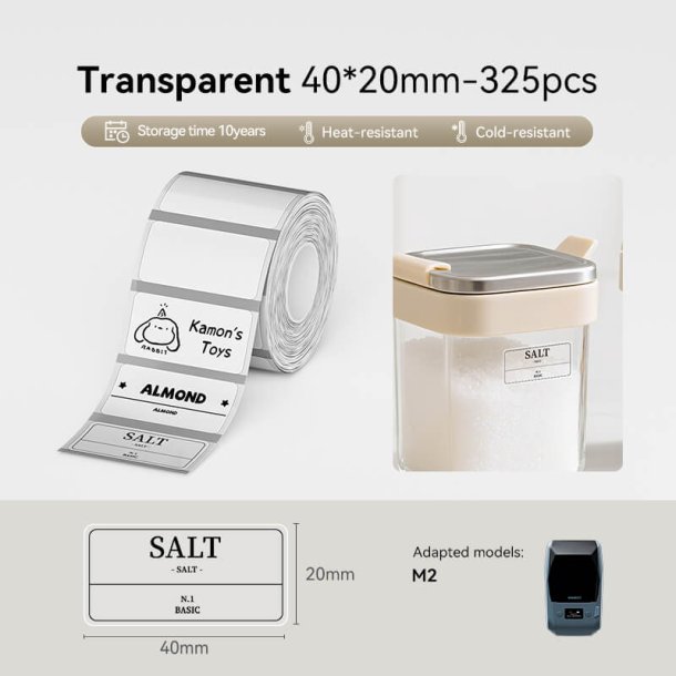 KLAR - 40 X 20 MM - 325 STK.