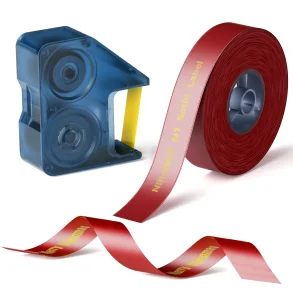 BURGUNDY (M�RKER�D) SATIN GAVEB�ND + GULD RIBBON