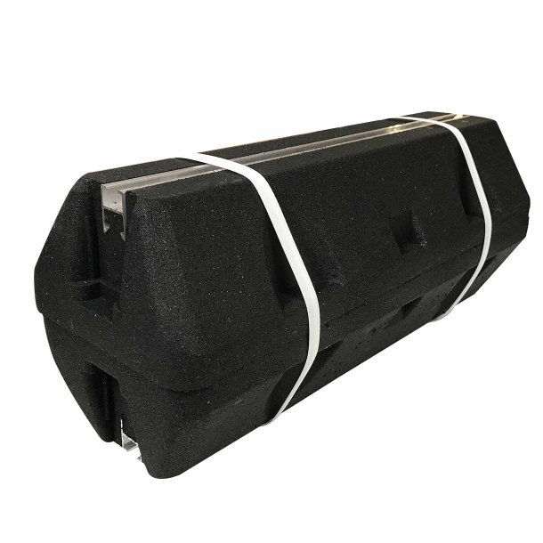 Vibrationsdmpende Montageblok, L=600 mm, med montageskinne