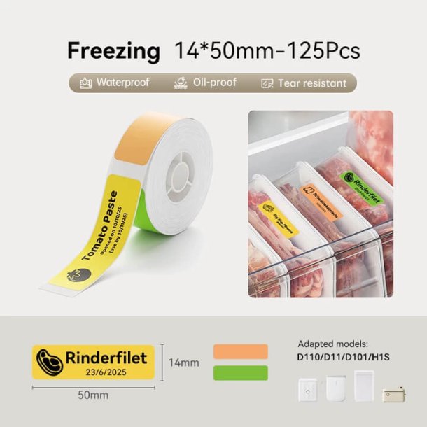 FRYSEPOSE LABEL - 14 X 50 MM - 125 STK.