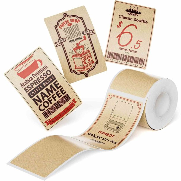 GULD SORT/R�D PRINT 50 X 80 MM - 95 STK.