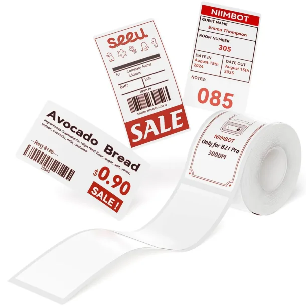 SORT/R�D PRINT 38 X 70 MM - 115 STK.