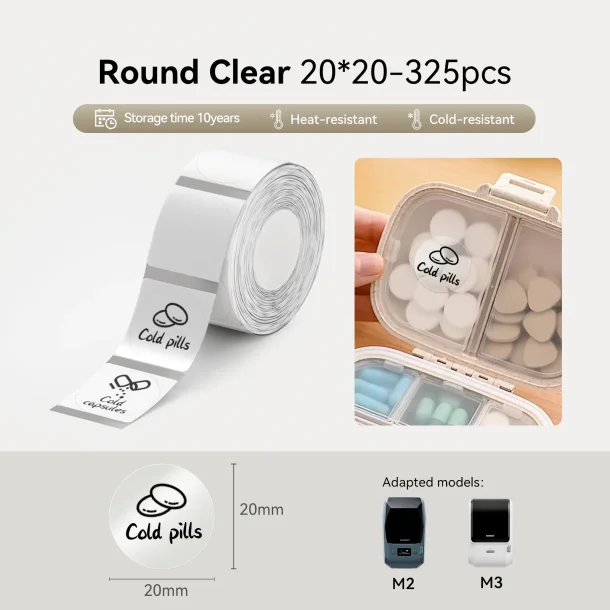 KLAR RUND - 20 X 20 MM - 325 STK.