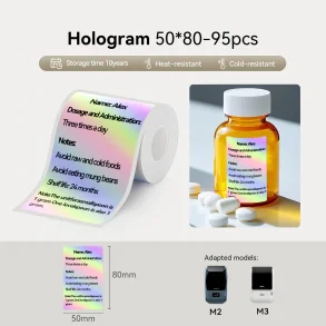 S�LV (HOLOGRAFISK) - 50 X 80 MM - 95 STK.