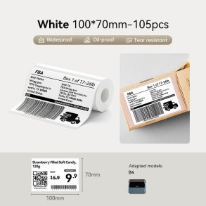 100 X 70 MM - 105 STk. Rive - Vand & Oliefaste PET Labels