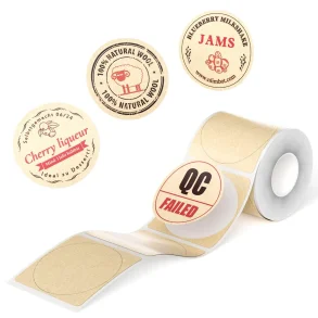 GULD SORT/R�D PRINT RUND (34 X 34 MM) - 205 STK.