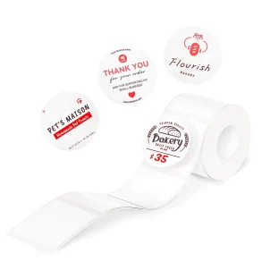 SORT/R�D PRINT RUND (30 X 30 MM) - 215 STK.