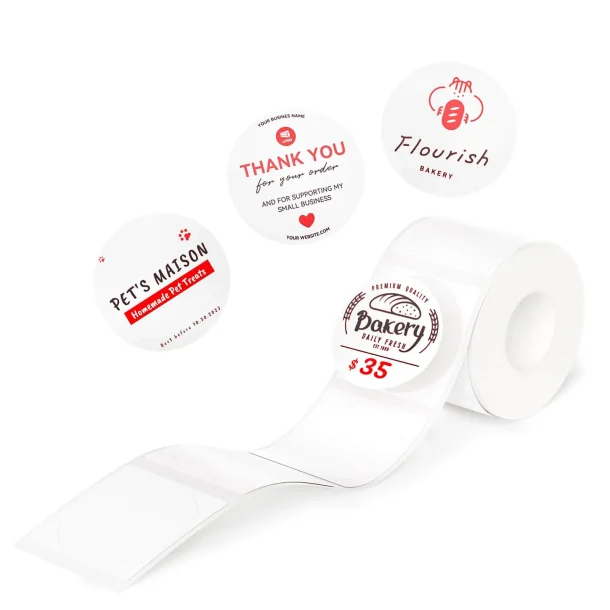 SORT/R�D PRINT RUND (30 X 30 MM) - 215 STK.